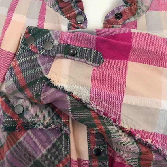 We The Free People Emily Plaid Top size S - Picture 6 of 15